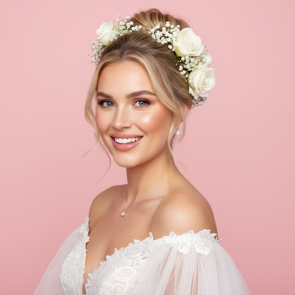 Bridal Floral Bun Ideas